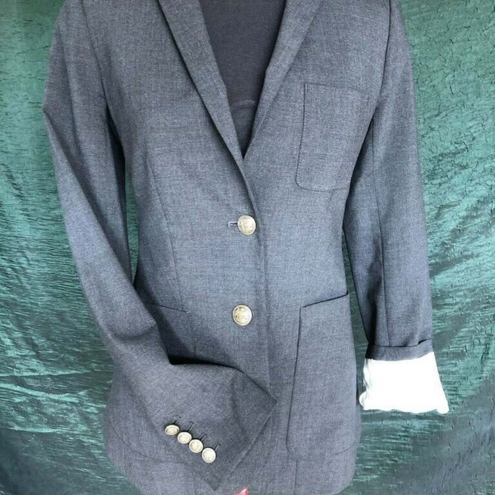 Talula Dark Grey Blazer Pinstripe Lining Sz 2